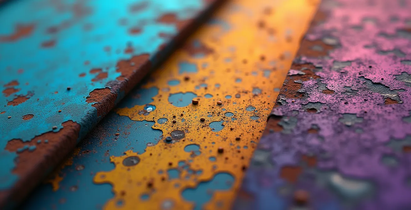 Single warehouse location transformed through three different color grades